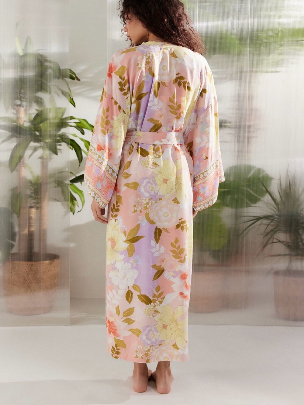 Billabong Head Over Heels Floral Kimono Cover-Up Duster Dress M/L NWOT